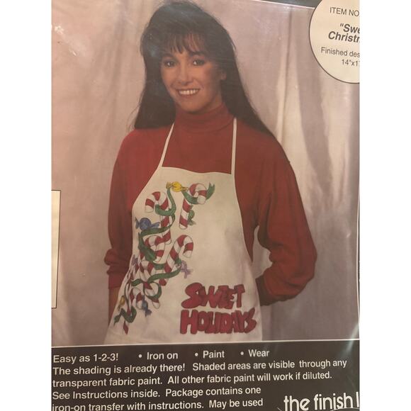 Vintage 1990 Holiday Scrapbook Iron-On Transfer “Sweet Christmas” Apron Design - Picture 5 of 5